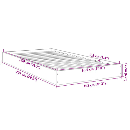 Bed Frame White 100x200 cm Engineered Wood