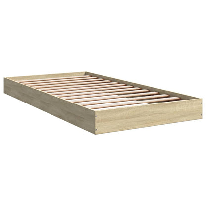 Bed Frame Sonoma Oak 100x200 cm Engineered Wood