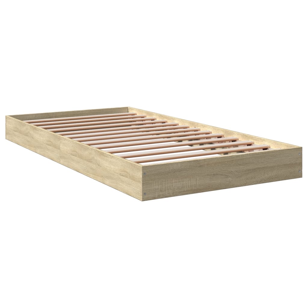 Bed Frame Sonoma Oak 100x200 cm Engineered Wood