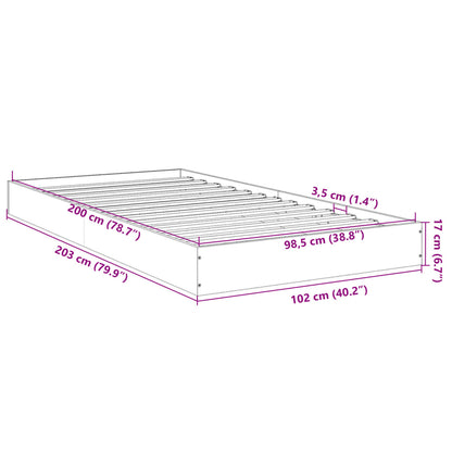 Bed Frame Sonoma Oak 100x200 cm Engineered Wood