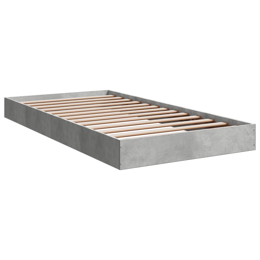 Bed Frame Concrete Grey 100x200 cm Engineered Wood