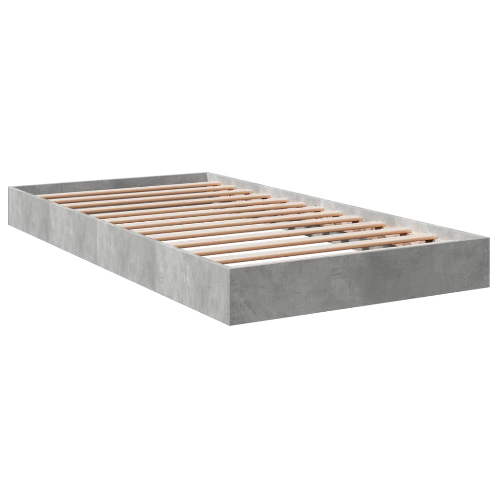 Bed Frame Concrete Grey 100x200 cm Engineered Wood