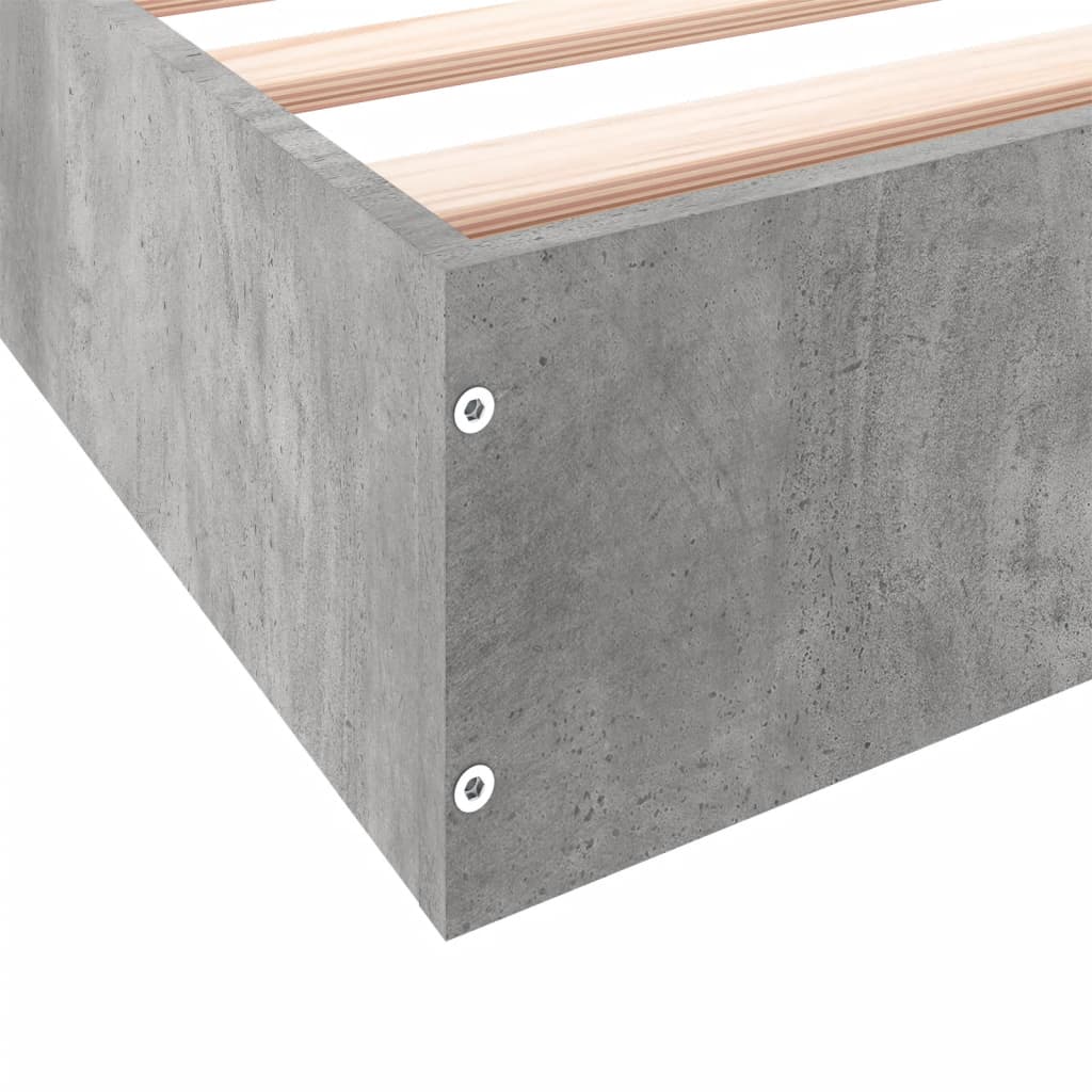 Bed Frame Concrete Grey 100x200 cm Engineered Wood