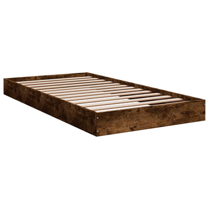 Bed Frame Smoked Oak 100x200 cm Engineered Wood