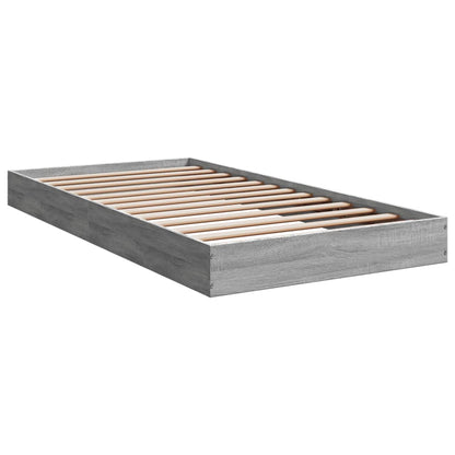 Bed Frame Grey Sonoma 100x200 cm Engineered Wood