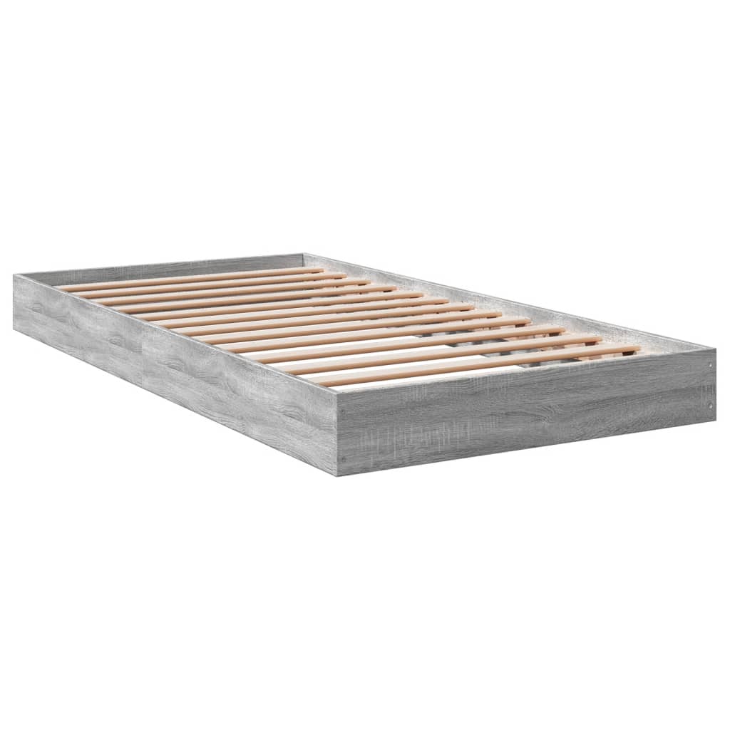 Bed Frame Grey Sonoma 100x200 cm Engineered Wood