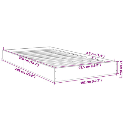 Bed Frame Brown Oak 100x200 cm Engineered Wood