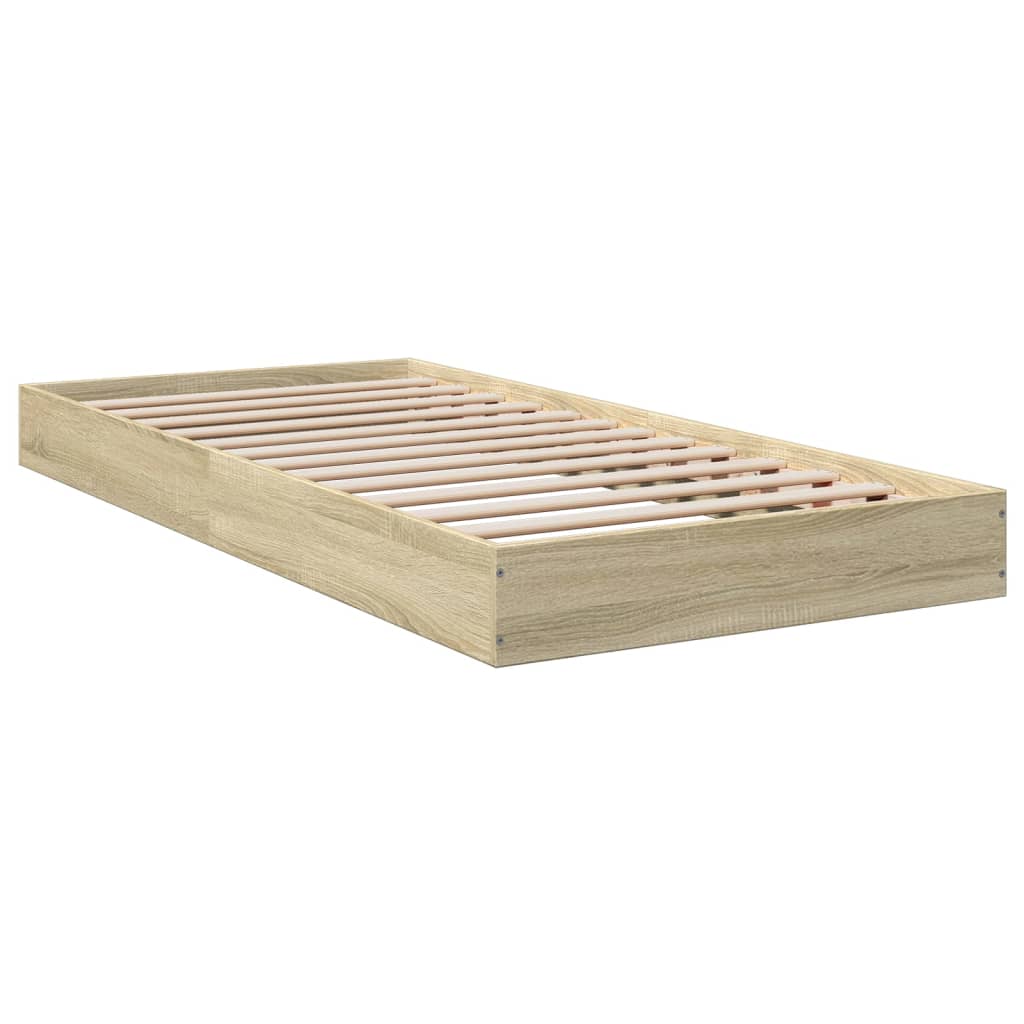 Bed Frame without Mattress Sonoma Oak 90x200 cm Engineered Wood