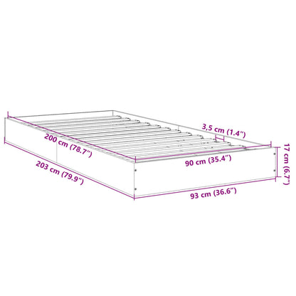 Bed Frame without Mattress Sonoma Oak 90x200 cm Engineered Wood