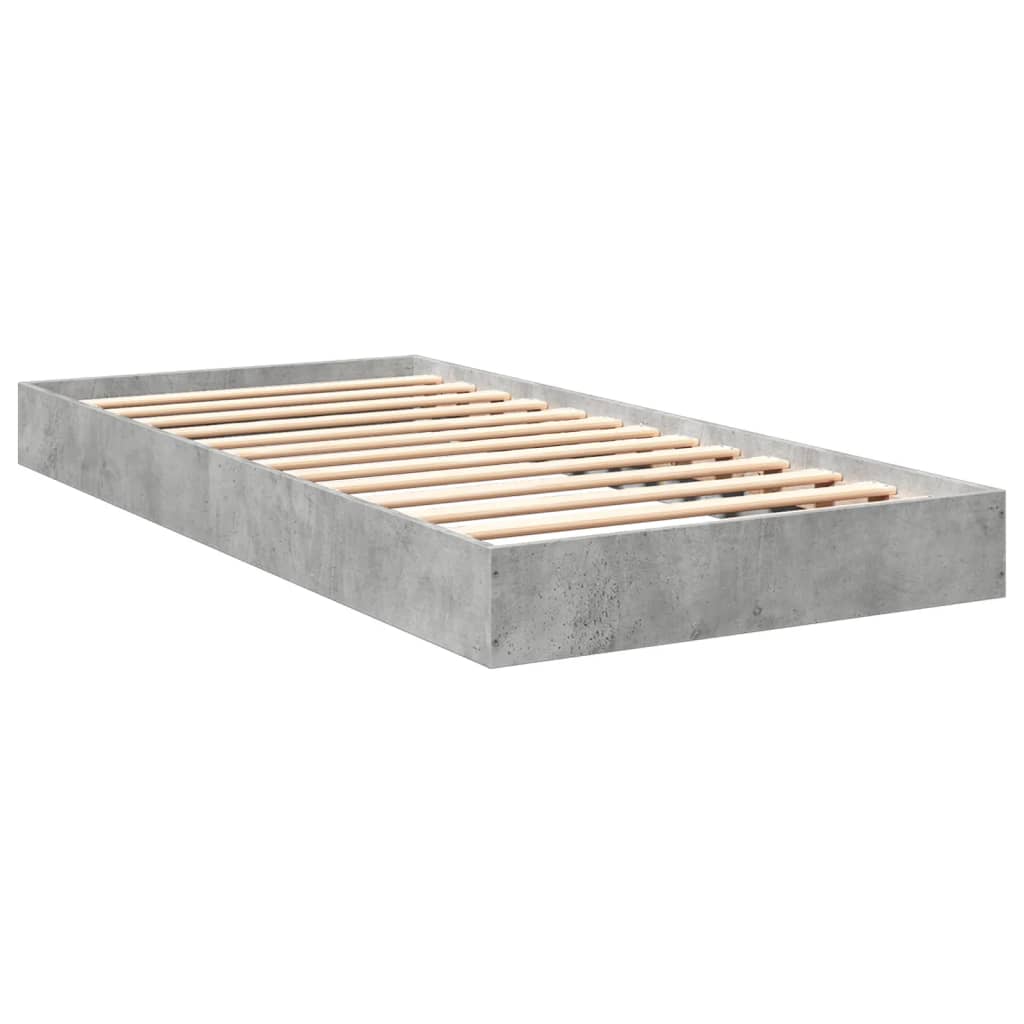 Bed Frame Concrete Grey 90x200 cm Engineered Wood