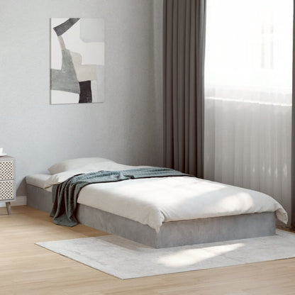 Bed Frame Concrete Grey 90x200 cm Engineered Wood