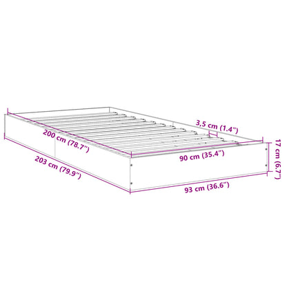 Bed Frame Concrete Grey 90x200 cm Engineered Wood