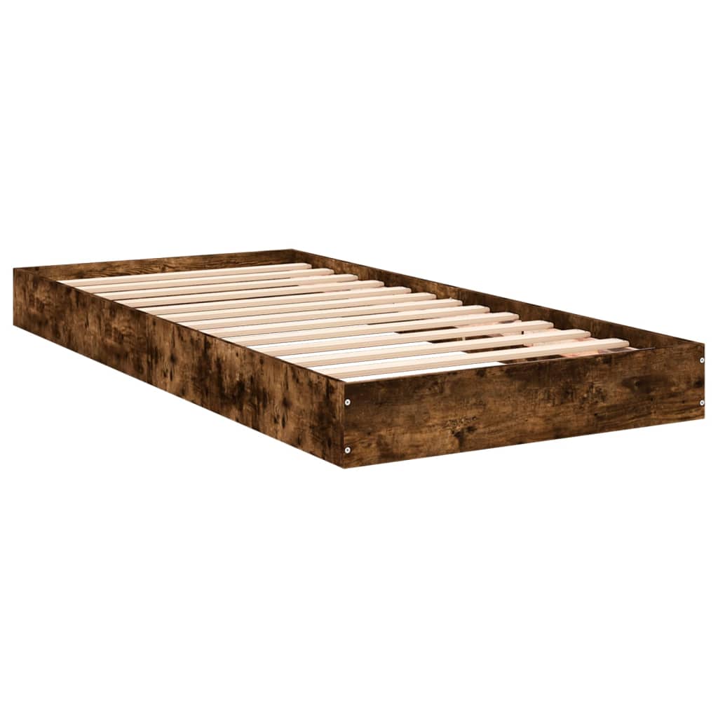 Bed Frame Smoked Oak 90x200 cm Engineered Wood