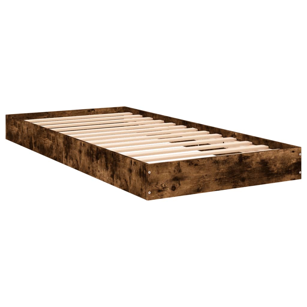 Bed Frame Smoked Oak 90x200 cm Engineered Wood