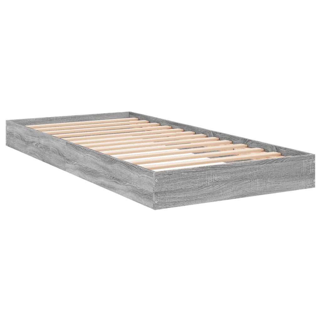 Bed Frame Grey Sonoma 90x200 cm Engineered Wood