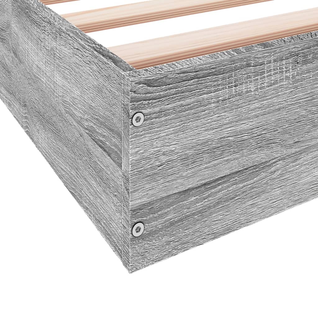 Bed Frame Grey Sonoma 90x200 cm Engineered Wood