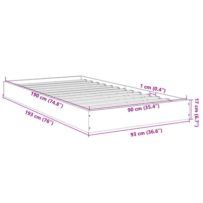 Bed Frame White 90x190 cm Single Engineered Wood