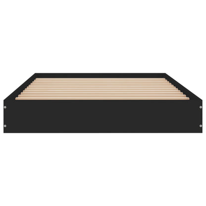 Bed Frame Black 90x190 cm Single Engineered Wood