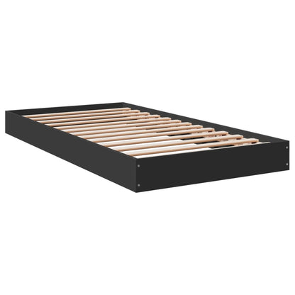 Bed Frame Black 90x190 cm Single Engineered Wood