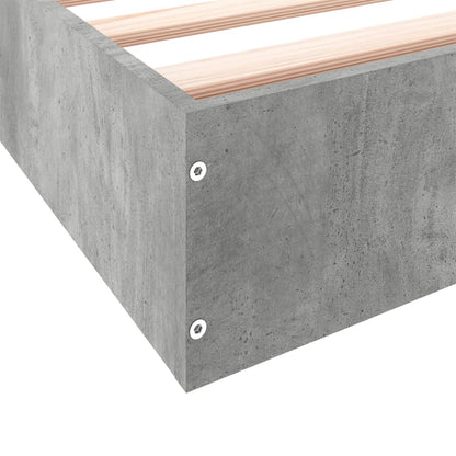 Bed Frame Concrete Grey 90x190 cm Single Engineered Wood