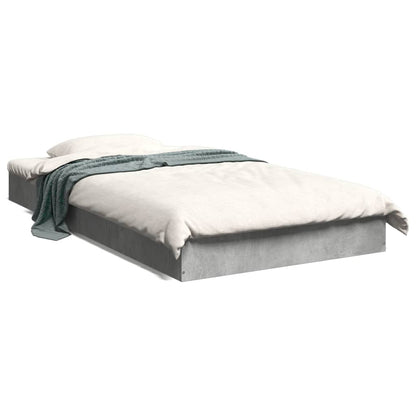 Bed Frame Concrete Grey 90x190 cm Single Engineered Wood