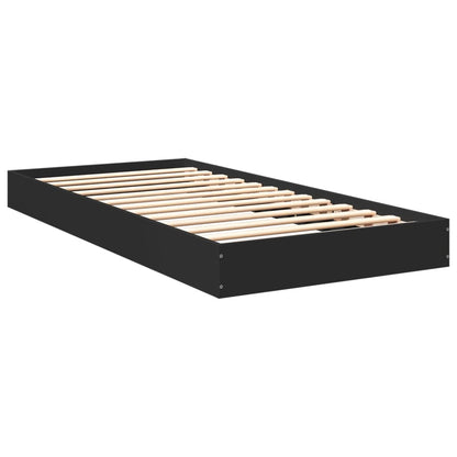 Bed Frame Black 75x190 cm Small Single Engineered Wood