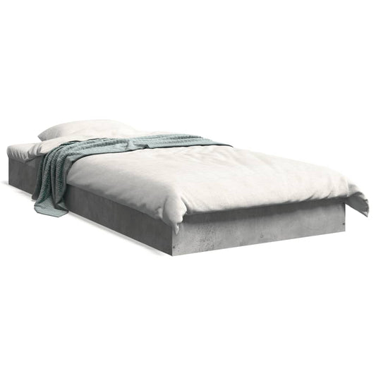 Bed Frame Concrete Grey 75x190 cm Small Single Engineered Wood