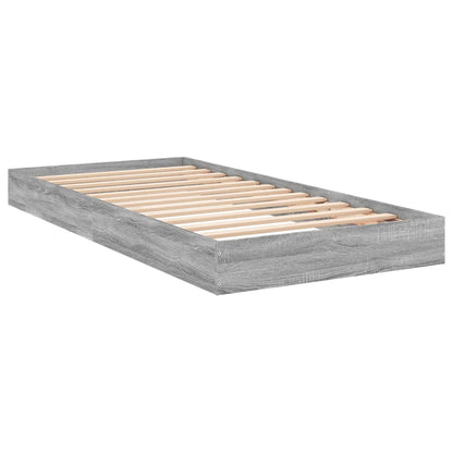 Bed Frame Grey Sonoma 75x190 cm Small Single Engineered Wood