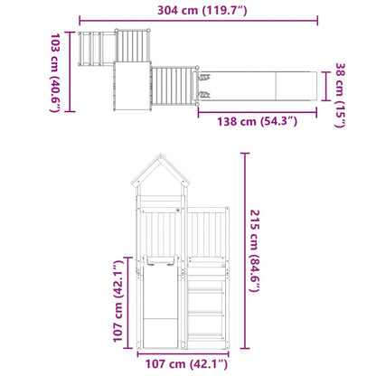 Outdoor Playset Solid Wood Pine