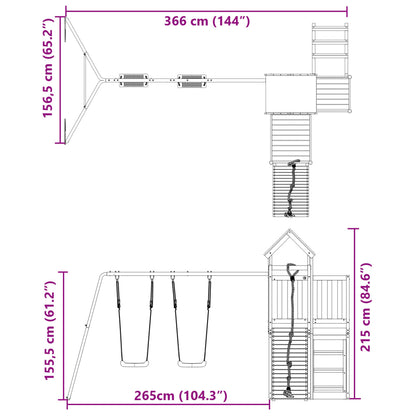 Outdoor Playset Solid Wood Pine