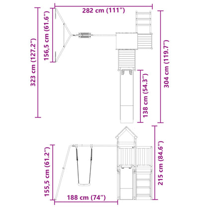 Outdoor Playset Solid Wood Pine