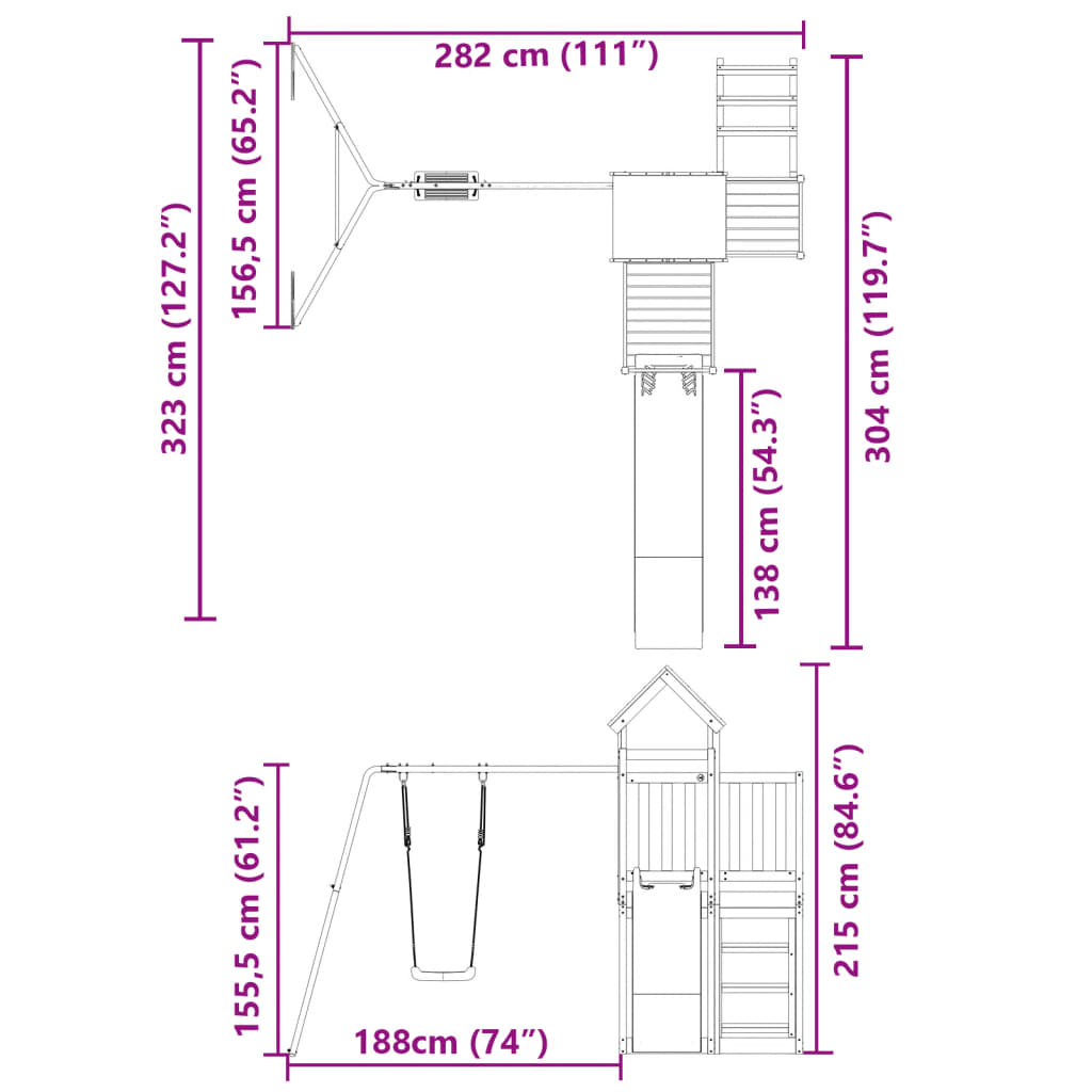 Outdoor Playset Solid Wood Douglas