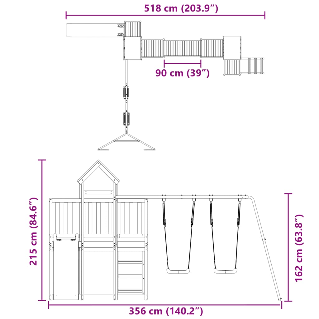 Outdoor Playset Solid Wood Douglas