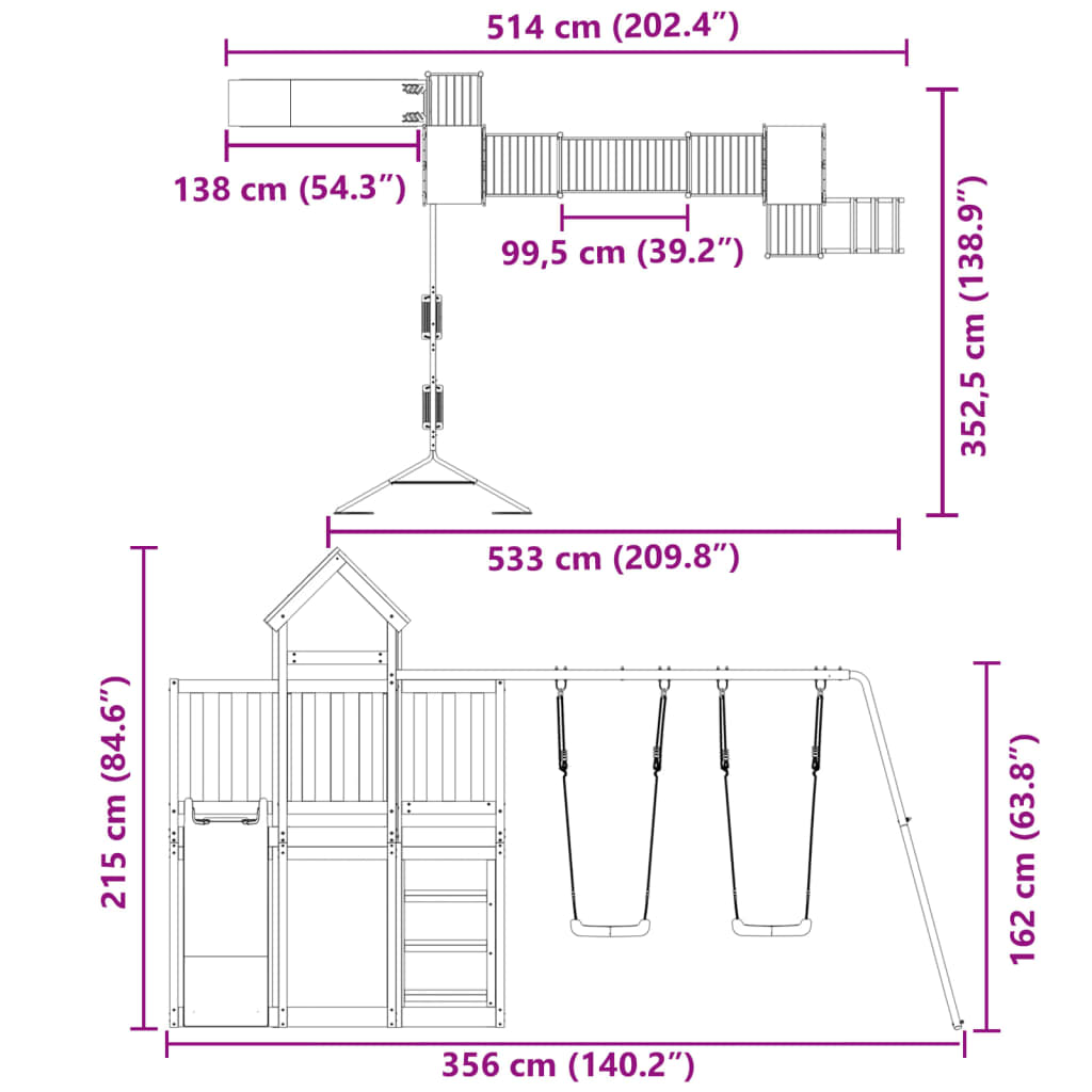 Outdoor Playset Impregnated Wood Pine