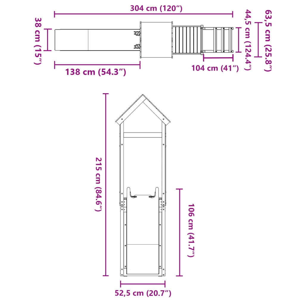 Outdoor Playset Impregnated Wood Pine