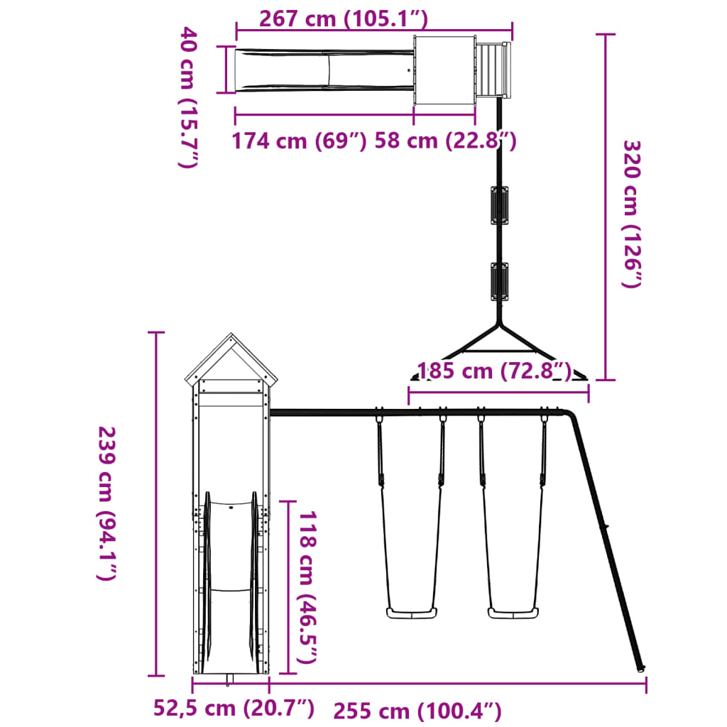 Outdoor Playset Solid Wood Douglas