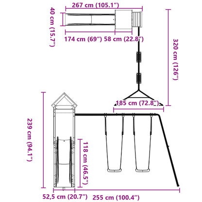 Outdoor Playset Solid Wood Douglas