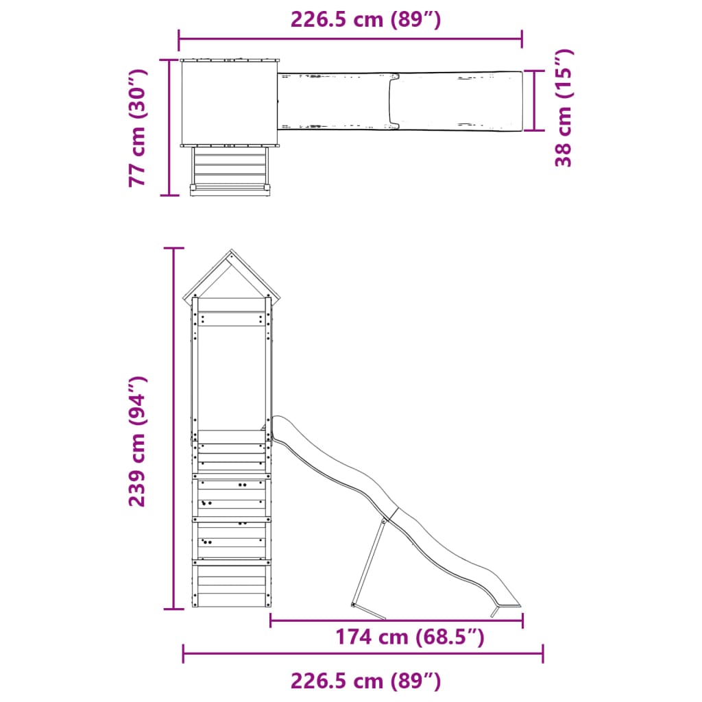 Outdoor Playset Impregnated Wood Pine