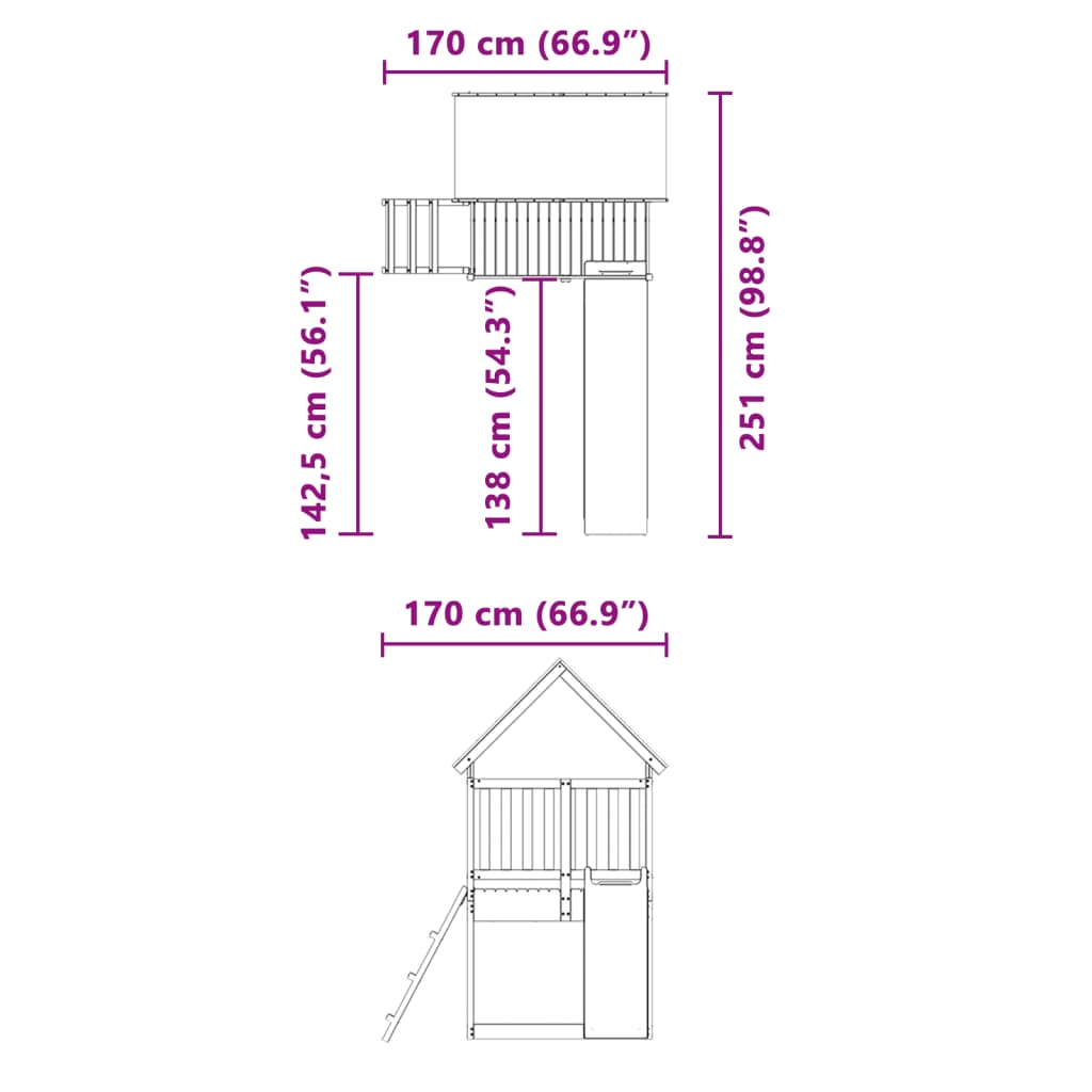 Outdoor Playset Solid Wood Pine