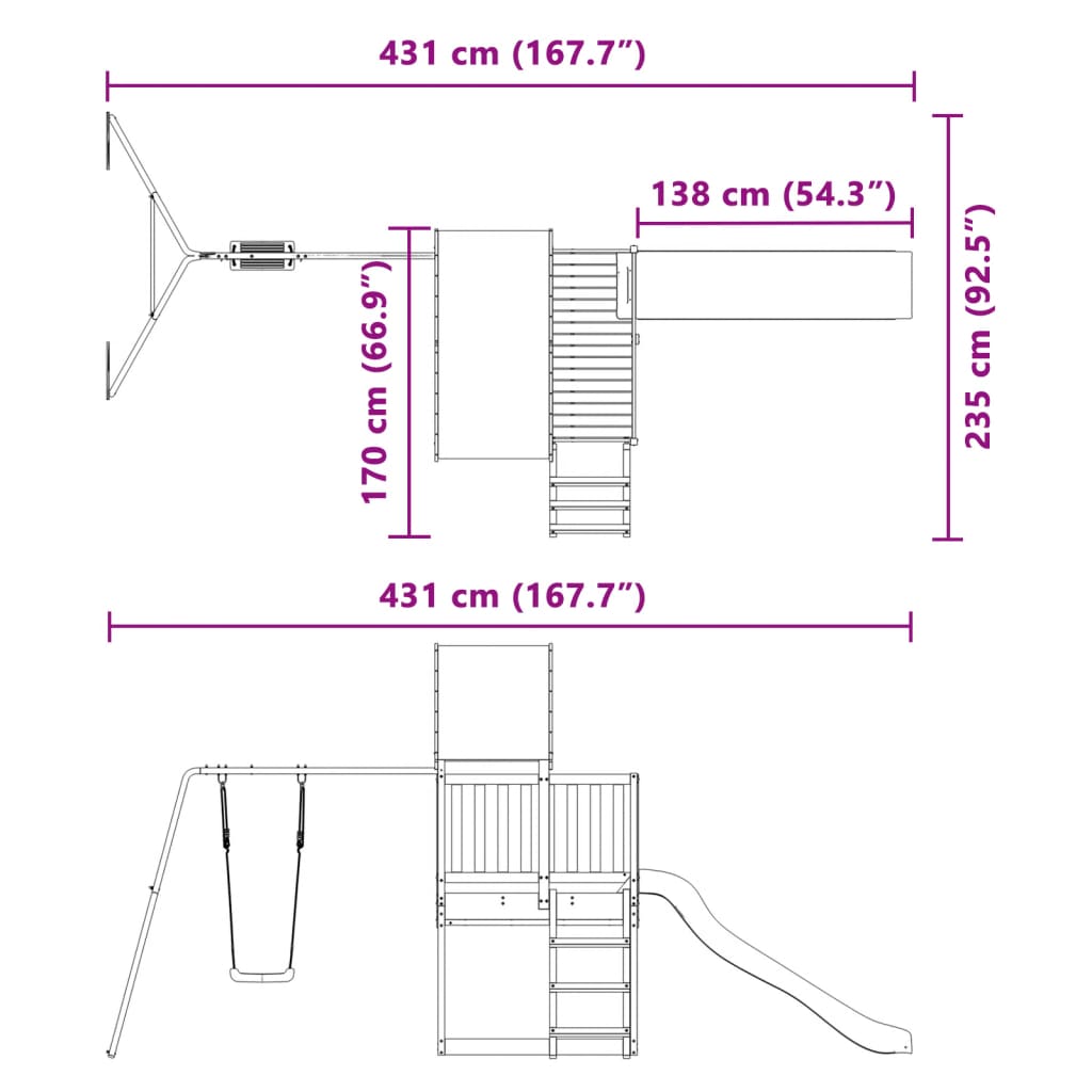 Outdoor Playset Solid Wood Douglas