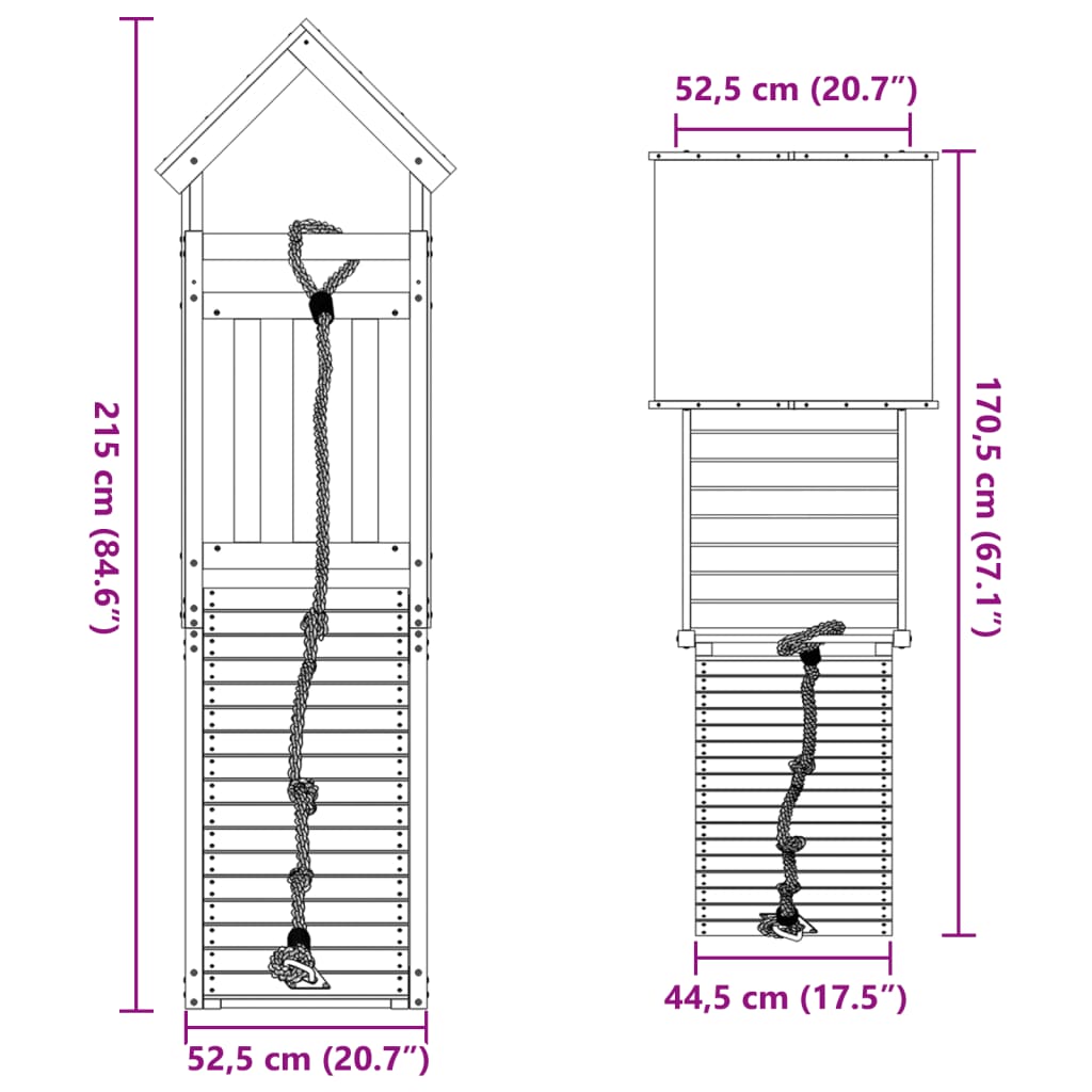 Outdoor Playset Solid Wood Pine