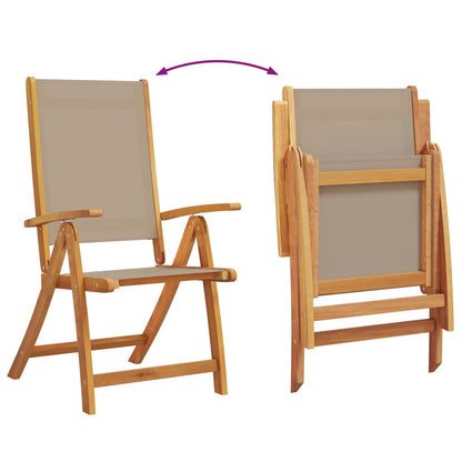 Folding Garden Chairs 8 pcs Solid Wood Acacia and Textilene