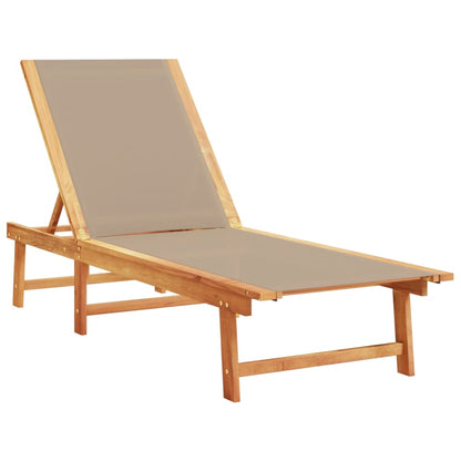 Sun Loungers 2 pcs Taupe Solid Wood Acacia and Textilene