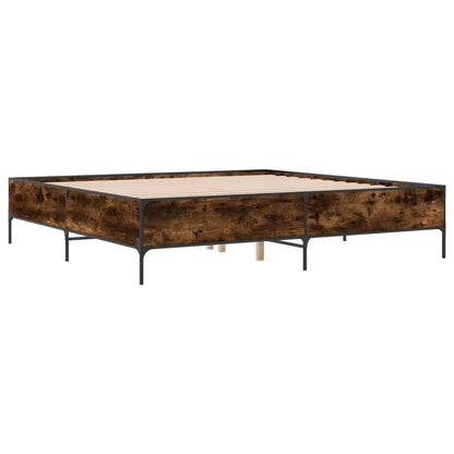 Bed Frame without Mattress Smoked Oak 200x200 cm