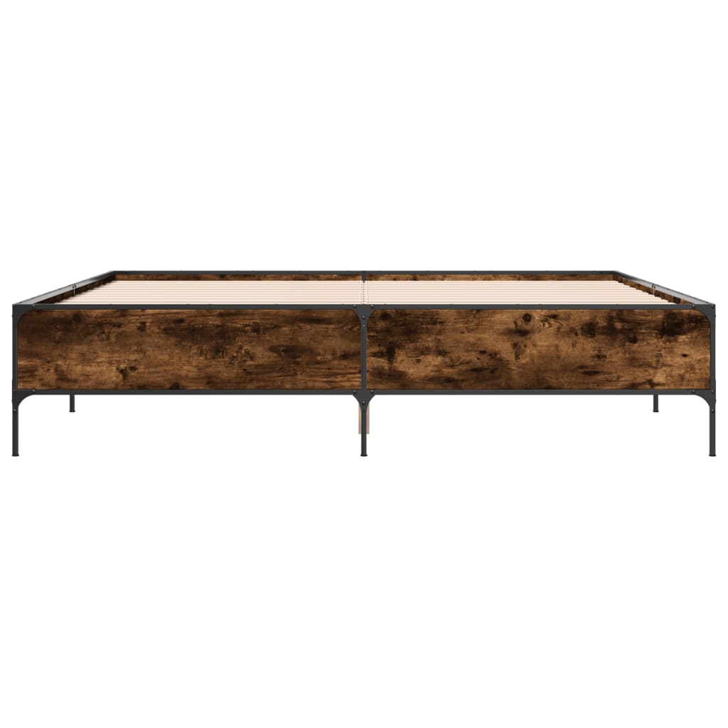 Bed Frame without Mattress Smoked Oak 200x200 cm