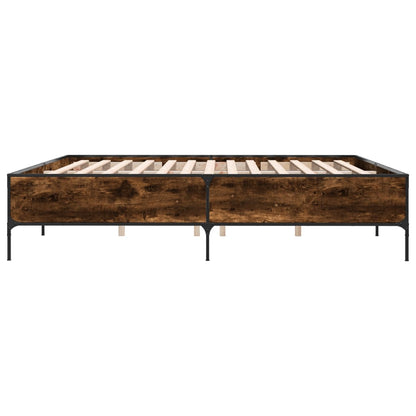 Bed Frame without Mattress Smoked Oak 200x200 cm