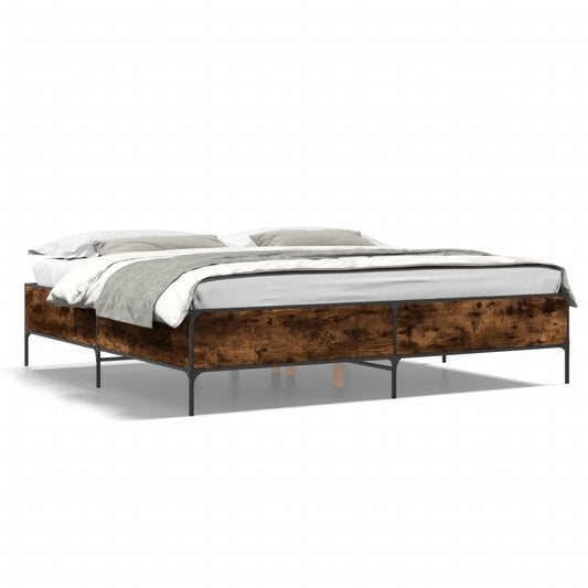 Bed Frame without Mattress Smoked Oak 200x200 cm