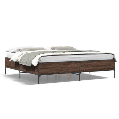 Bed Frame without Mattress Brown Oak 200x200 cm