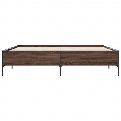 Bed Frame without Mattress Brown Oak 200x200 cm