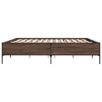 Bed Frame without Mattress Brown Oak 200x200 cm